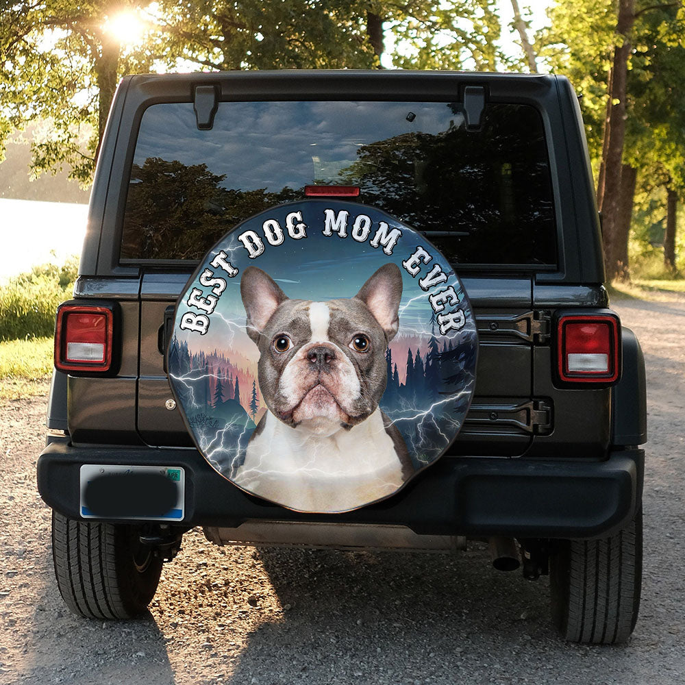 Personalized Photo Best Dog Dad Dog Mom Ever Retro Spare Tire Cover, Gift For Pet Lovers JonxiFon