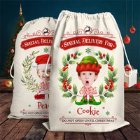 Thumbnail for Personalized Santa Sack - Christmas Gift For Family - Holly Christmas Costume Face Photo AB
