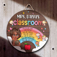 Thumbnail for Personalized You Belong Here Teacher Rainbow Classroom Door Sign, Back To School Gift For Teacher FC