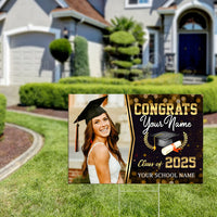 Thumbnail for Personalized Metal Pattern Congrats Class Of 2025 Photo Proud Yard Sign, Decoration Graduation Gift
