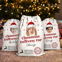 Thumbnail for Personalized Santa Sack - Christmas Gift For Family - Upload Face Photo With Santa Hat AB