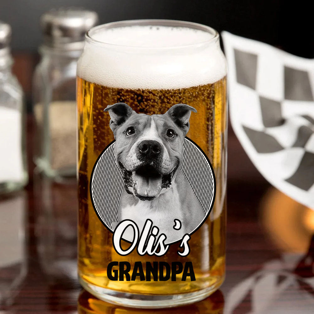 Custom Pet's Human Photo Beer Glass Bottle/Frosted Bottle, Pet Lover Gift AF