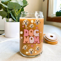 Thumbnail for Custom Dog Mom Cat Mom Photo Glass Bottle/Frosted Bottle With Lid & Straw, Pet Lover Gift AF