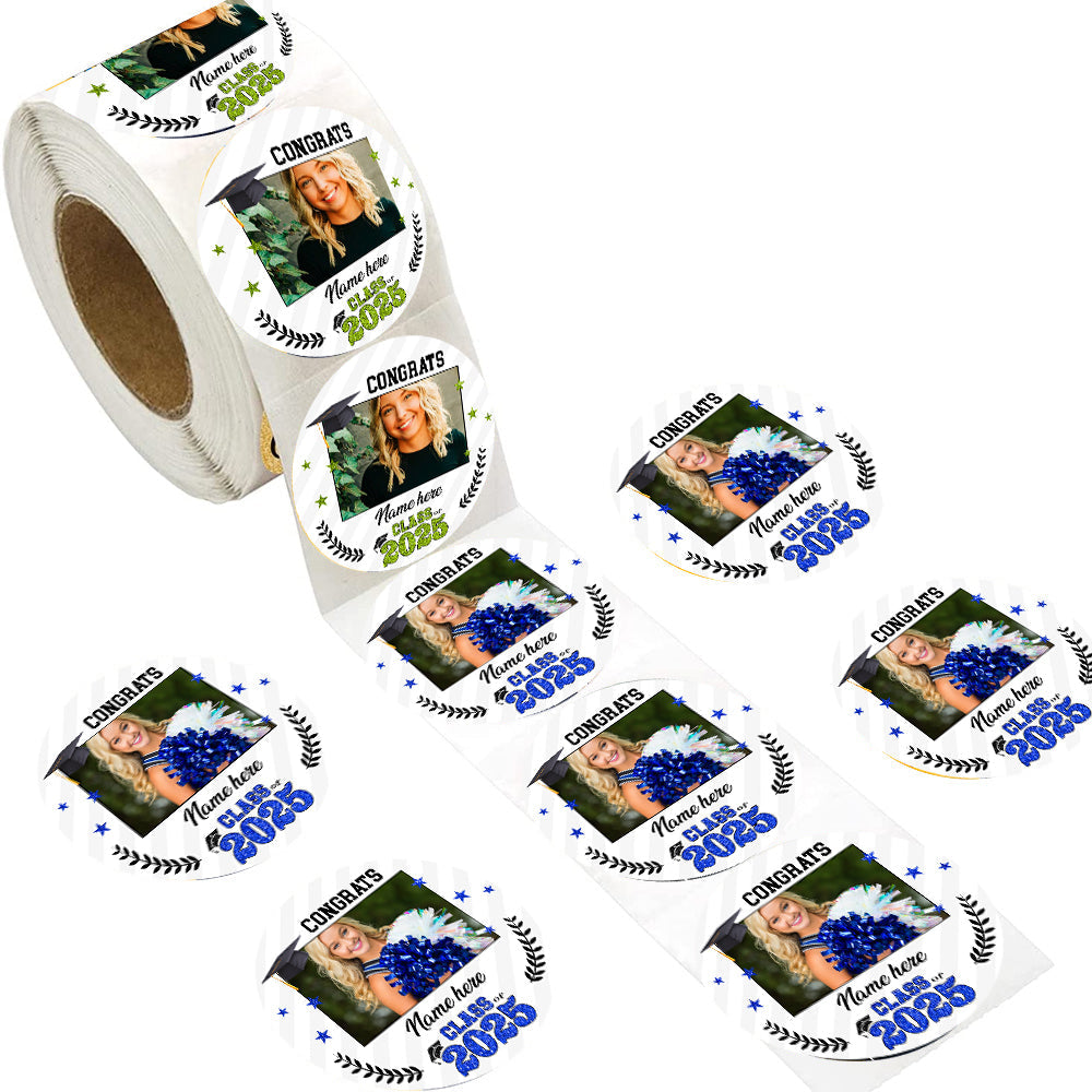 Custom Proud Family 2025 Photo Graduation Perforated Roll Stickers, Graduation Labels & Party Supply JonxiFon