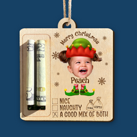 Thumbnail for Personalized Money Holder Ornament - Christmas Gift For Family - Baby Photo Christmas Costume AE