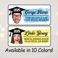 Thumbnail for Personalized Face Photo 2025 Graduation Return Address Labels Roll, Return Address Labels Stickers FC
