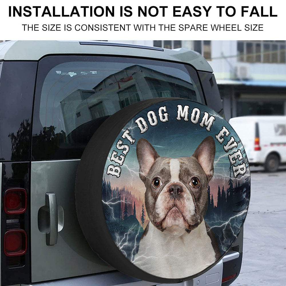 Personalized Photo Best Dog Dad Dog Mom Ever Retro Spare Tire Cover, Gift For Pet Lovers JonxiFon