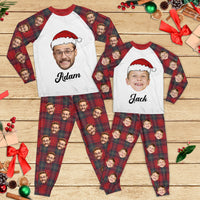 Thumbnail for Personalized Raglan Pajamas Set - Christmas Gift For Family - Red Buffalo Plaid Letter Matching Family Pajamas Merchize