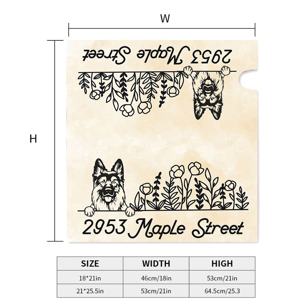 Custom Black Drawing Dog Address Mailbox Cover, Dog Lover Gift FC