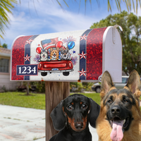 Thumbnail for Personalized Dog Cat America Truck Mailbox Cover, Memorial Day Decoration FC