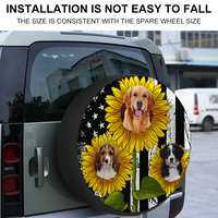Thumbnail for Personalize Pet Photo American Flag Sunflower Spare Tire Cover, Gift For Dog Cat Lovers FC