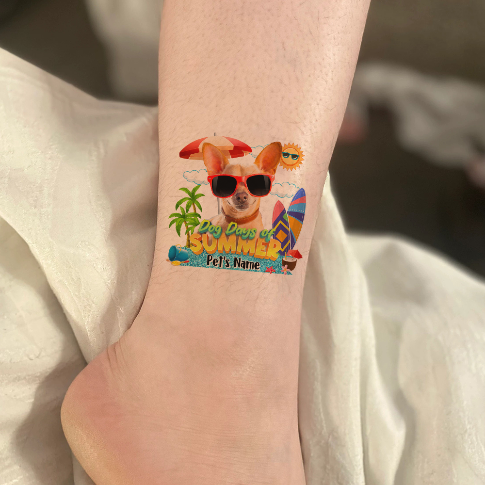 Personalized Photo Dog Days Of Summer Temporary Tattoos, DIY Dog Lover Gifts JonxiFon