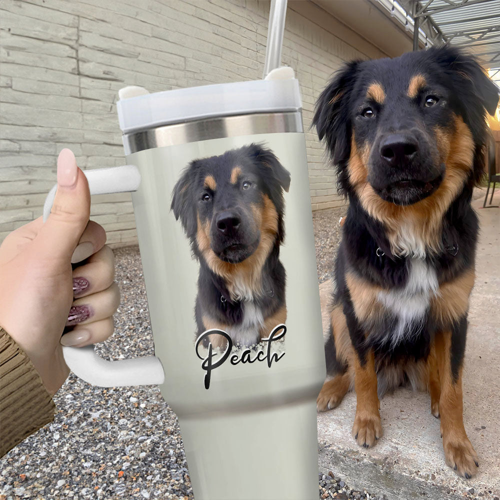 Personalized 40oz Tumbler - Gift For Pet Lovers - Dog Cat Portrait Photo Yoycol