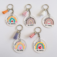 Thumbnail for Personalized Grade Squad Teacher Team Clear Acrylic Tassels Key Chain JonxiFon