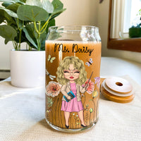 Thumbnail for Custom Thank You For Helping Me Grow Teacher Glass Bottle/Frosted Bottle With Lid & Straw, Gift For Teacher AF