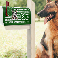 Thumbnail for Personalized Dog Cat 4th July Black & White American Flag Mailbox Cover, Gift For Dog Cat Lovers FC