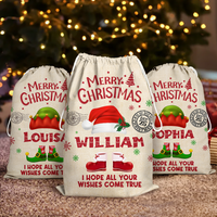 Thumbnail for Personalized Santa Sack - Christmas Gift For Family - Christmas Costume With Name AB