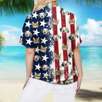 Thumbnail for Custom Face American Flag Set Hawaiian Shirt For Pet & Human, Gift For Pet Lover AI