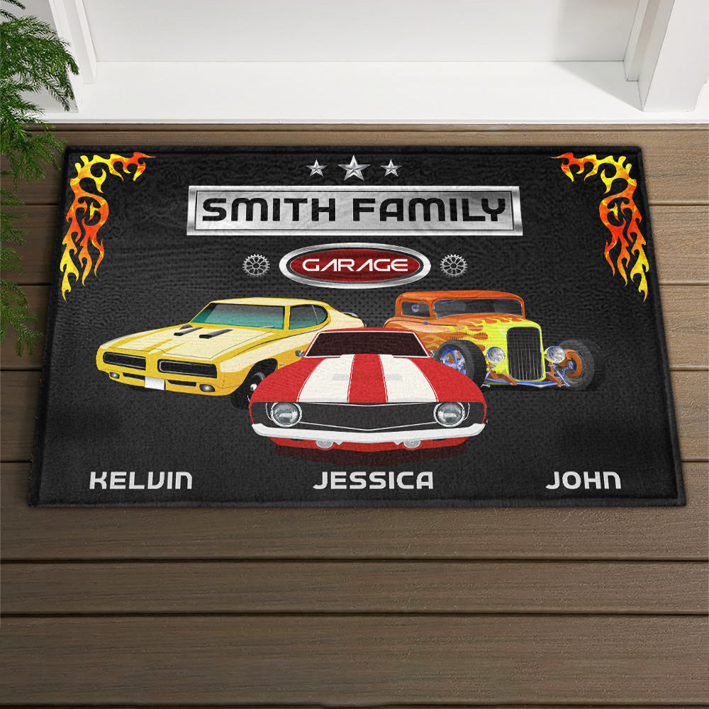 Personalized Garage Car Dad Family Name House Doormat, House Decor AB