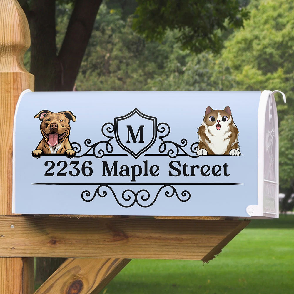 Custom Royal & Vintage Dog Cat Magnetic Mailbox Cover, Pet Lover Gift AF