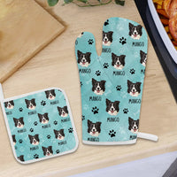 Thumbnail for Personalized Oven Mitts & Potholder - Gift For Pet Lover - Paws With Names AI