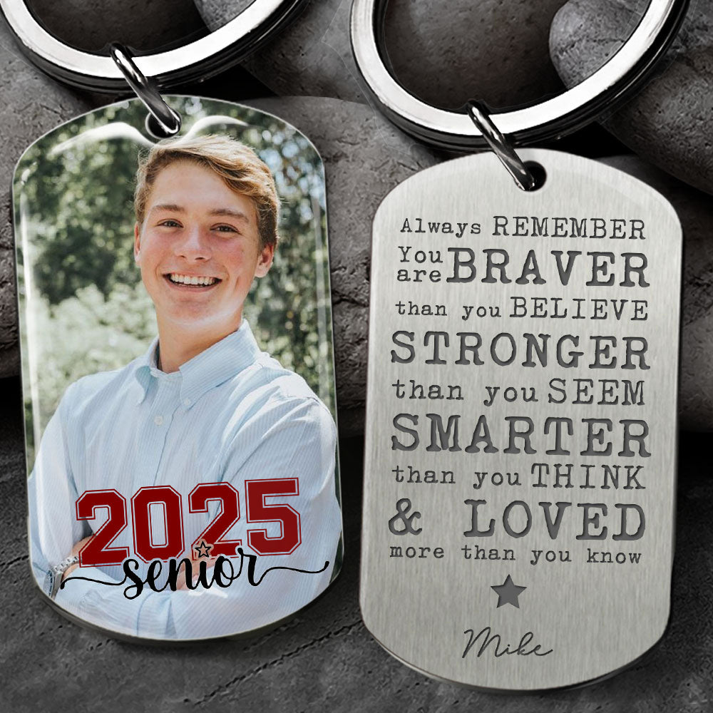 Custom You're Stronger Than You Seem Photo Graduation Metal Keychain, Graduation Gift