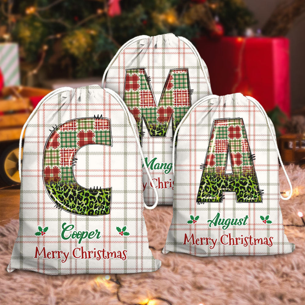 Personalized Santa Sack - Christmas Gift For Family - Christmas Letter With Name AB