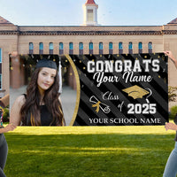 Thumbnail for Custom Photo Congrats Class Of 2025 Glitter Graduation Banner, Graduation Decorations