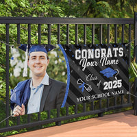 Thumbnail for Custom Photo Congrats Class Of 2025 Glitter Graduation Banner, Graduation Decorations