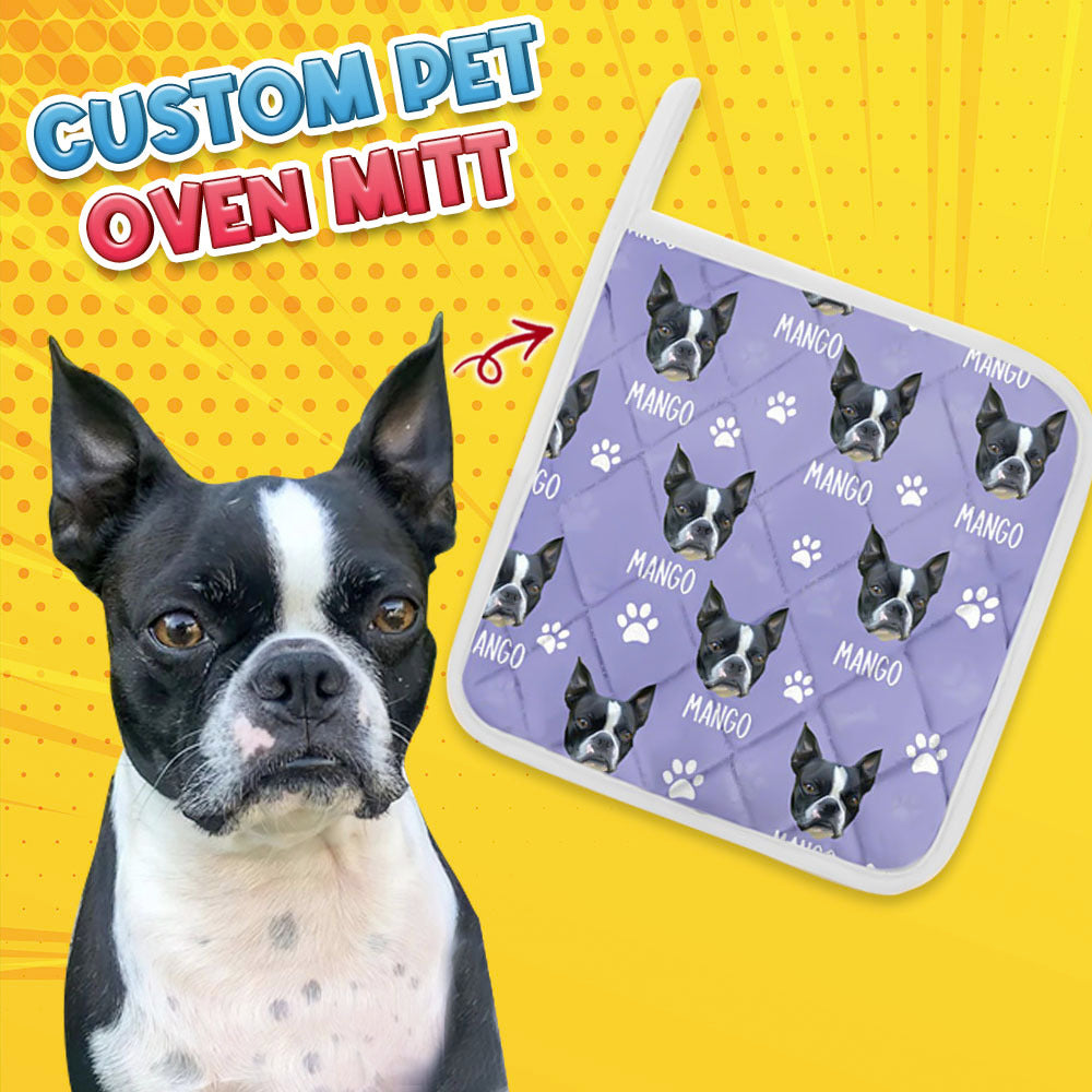 Custom Paws Dog Cat Oven Mitts & Potholder, Pet Lover Gift AI