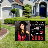Thumbnail for Personalized Photo Congratulations Senior 2025 Yard Sign With Stake, Graduation Decoration Gift FC