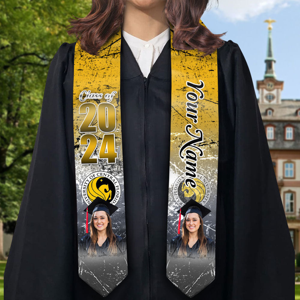 Custom Graduation Stoles/Sash with 2 Images for Class of 2024 - Special Graduation Gift AP