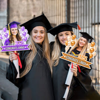 Thumbnail for Custom Colorful Balloons Class Of 2025 Face Fans With Wooden Handle, Gift For Graduation Party FC