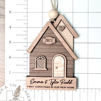Thumbnail for Personalized Our First Home Christmas Layered Wood Ornament, New Home Gift AE
