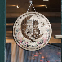 Thumbnail for I Love You To The Moon And Back, Wood Circle Sign For Home Decor Z