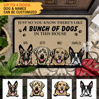 Thumbnail for A Bunch Of Dogs In This House - Personalized Dog Doormat AB