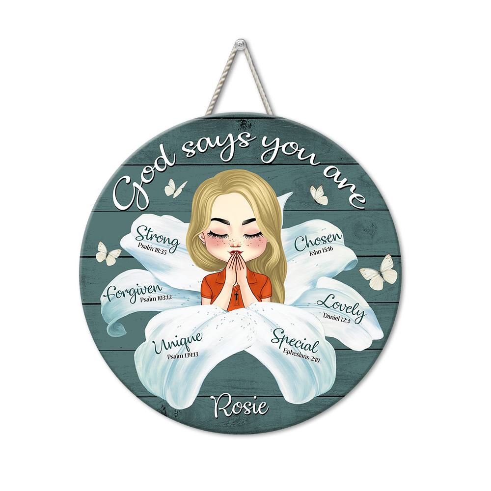 Personalized God Say You Are Flower Girl Wood Sign, Gift For Friend Z