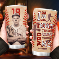 Thumbnail for Personalized Upload Photo Baseball Tumbler, Gift For Baseball Lover AA