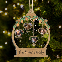 Thumbnail for Upload Photo Heart Personalized Christmas Gift For Family Friends Printed Acrylic Ornament, Customized Holiday Ornament AE