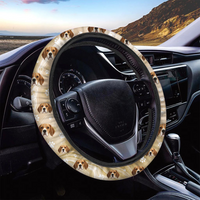 Thumbnail for Custom Sparkling Marble Dog Cat Photo Car Steering Wheel Cover, Pet Lover Gift FC