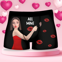 Thumbnail for Custom All Mine Face Photo Men's Boxer Briefs, Gift For Him AI