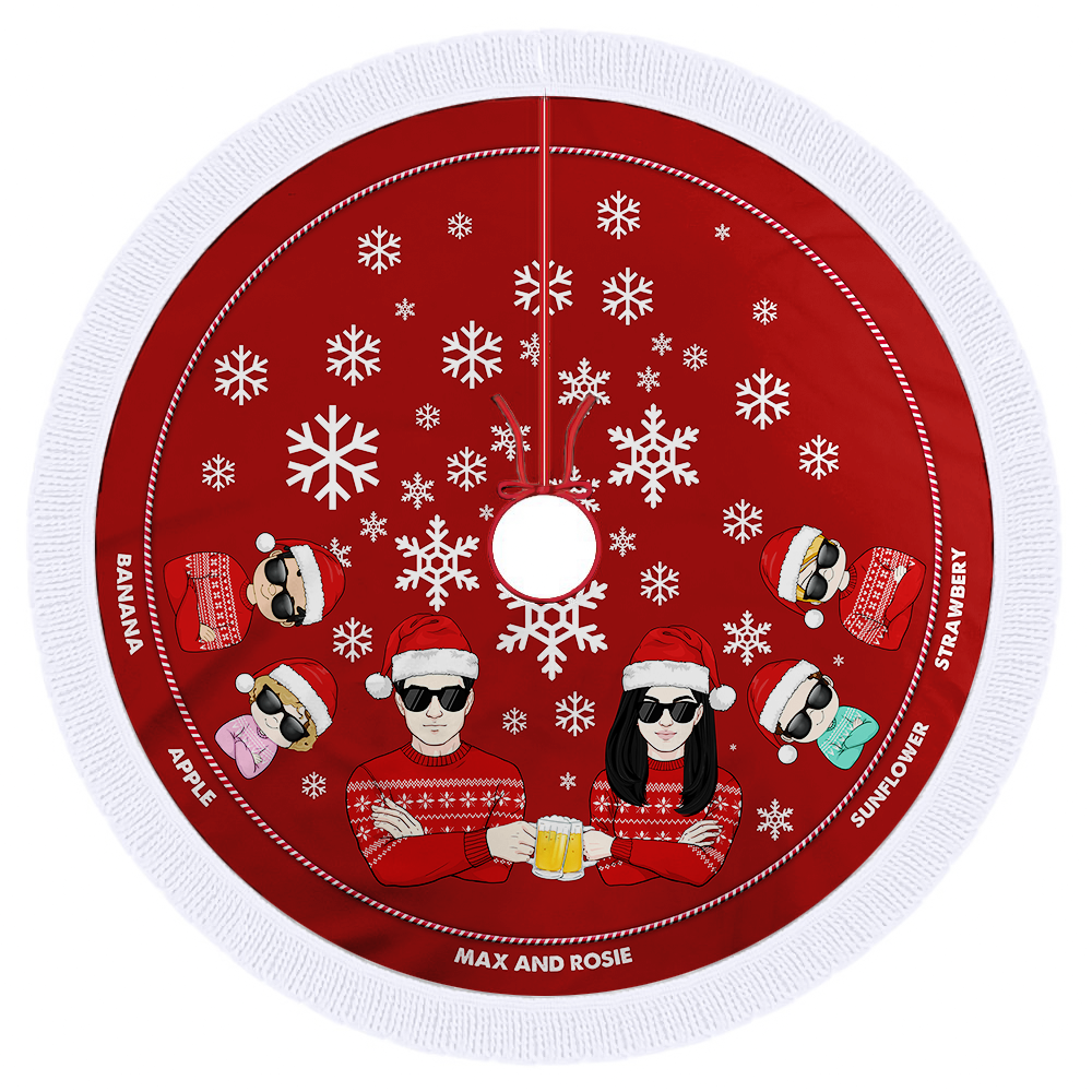 Personalized Family Member Xmas Tree Skirts, Chritsmas Decor, Gift For Family AB