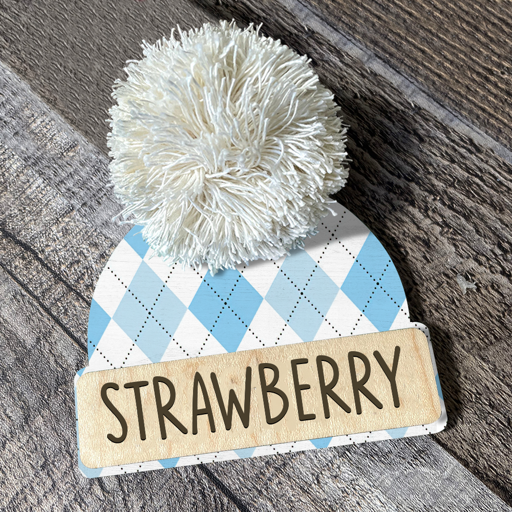 Custom Family Name Beanie Hat Ornament, Christmas Gift AE