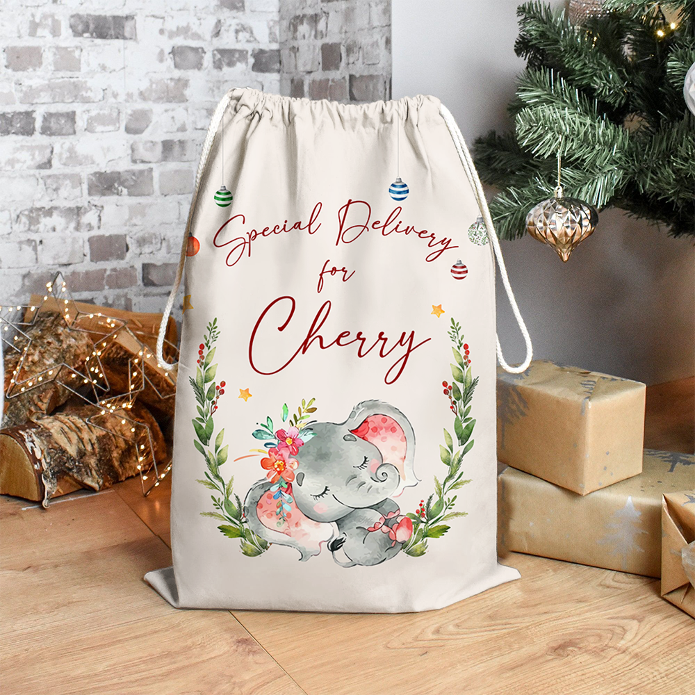 Custom Baby Name Christmas Bag, Christmas Gift AB