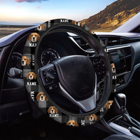 Thumbnail for Custom Dog Mom Dog Dad Photo Car Steering Wheel Cover, Pet Lover Gift JonxiFon