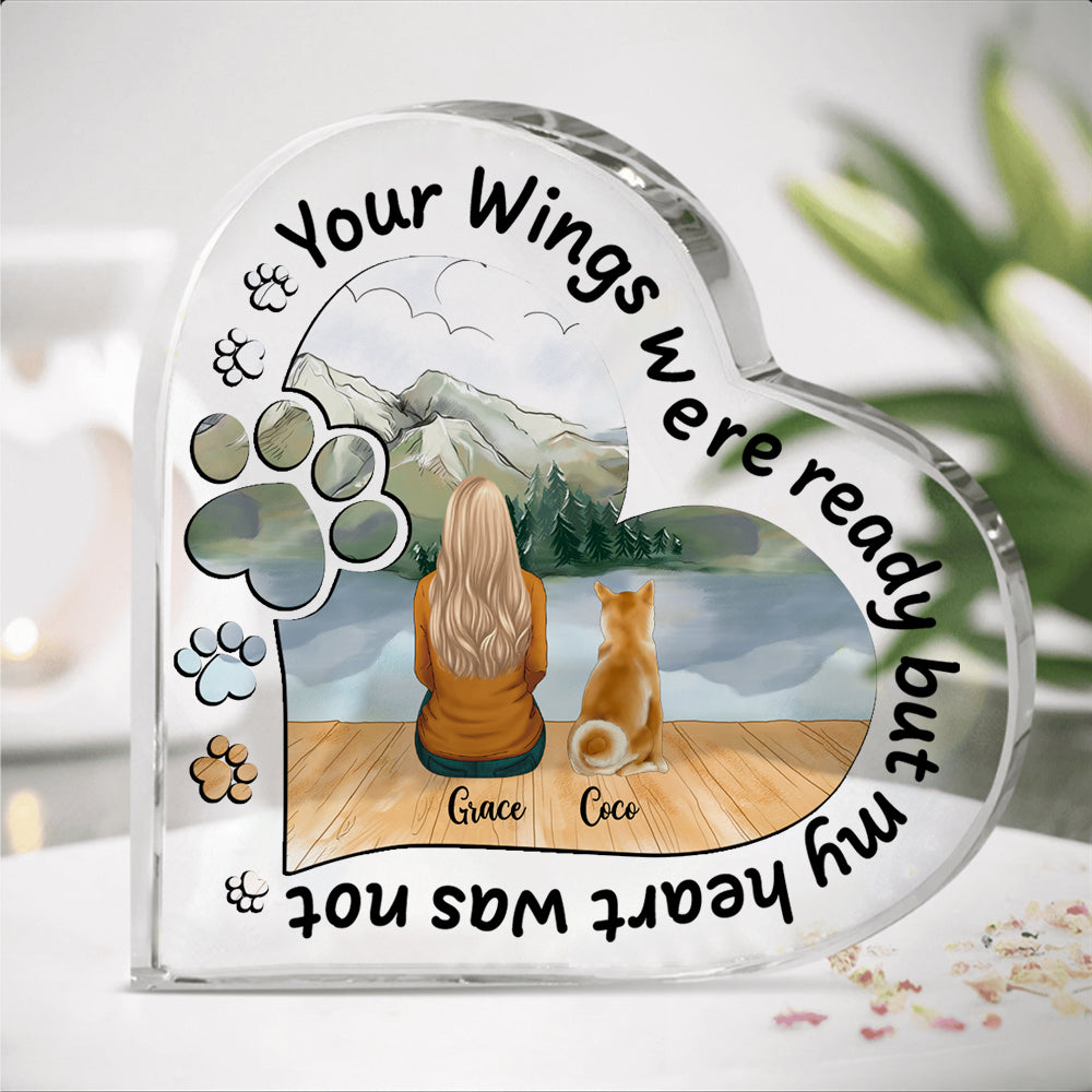 Once by side, forever in my heart - Personalized heart acrylic plaque AA