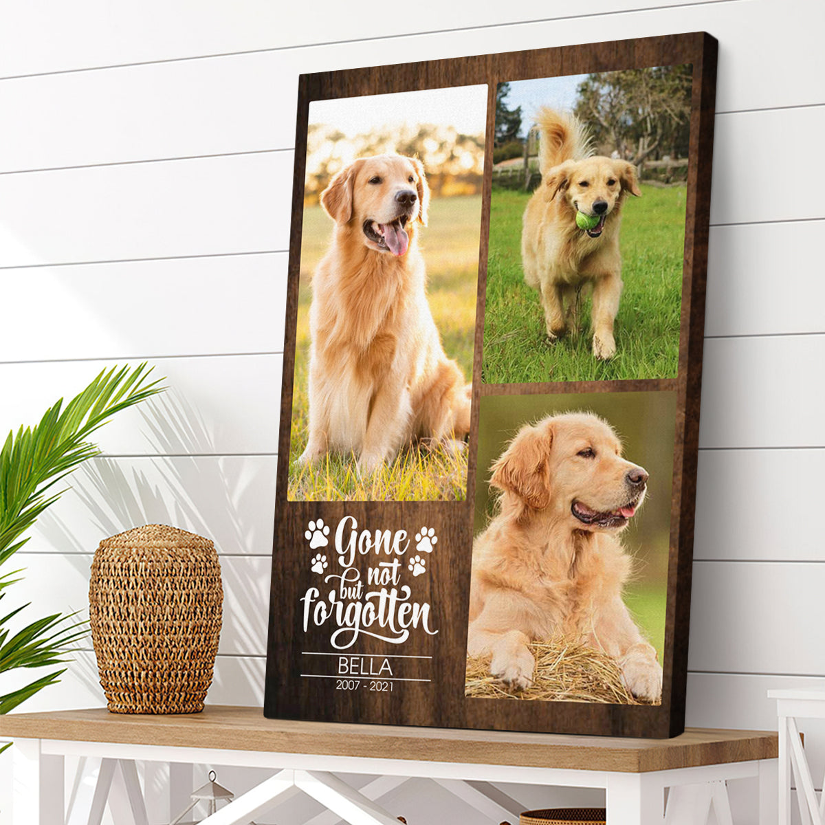Gone But Not Forgotten - Personalized Pet Memorial Canvas AK