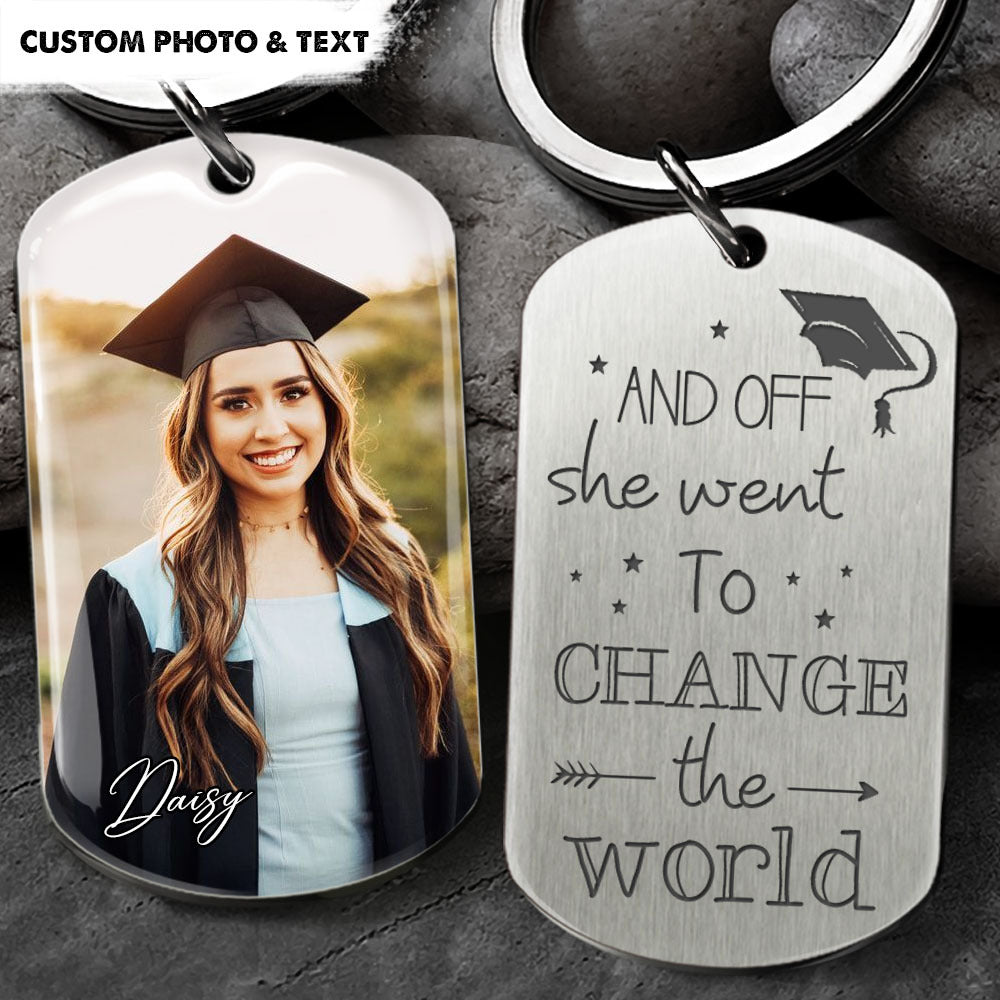 And Off Graduation Metal Keychain, Graduation Gift AA