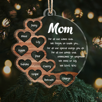 Thumbnail for I Love You Mom Grandma Christmas For Mother Layered Wood Acrylic Ornament, Customized Holiday Ornament AE
