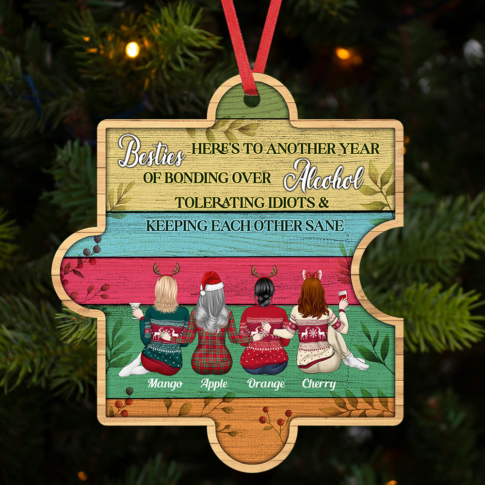 Personalized You Are My Missing Piece Besties Friends, Customized Holiday Ornament AE